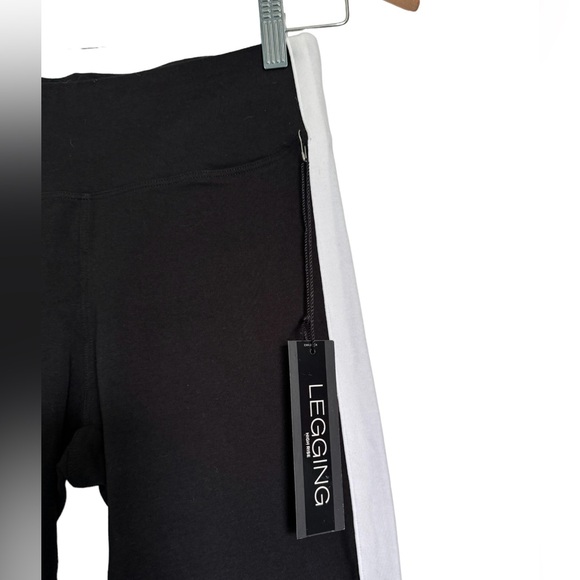 NWT Express black with white strip athletic leggings - Picture 3 of 5